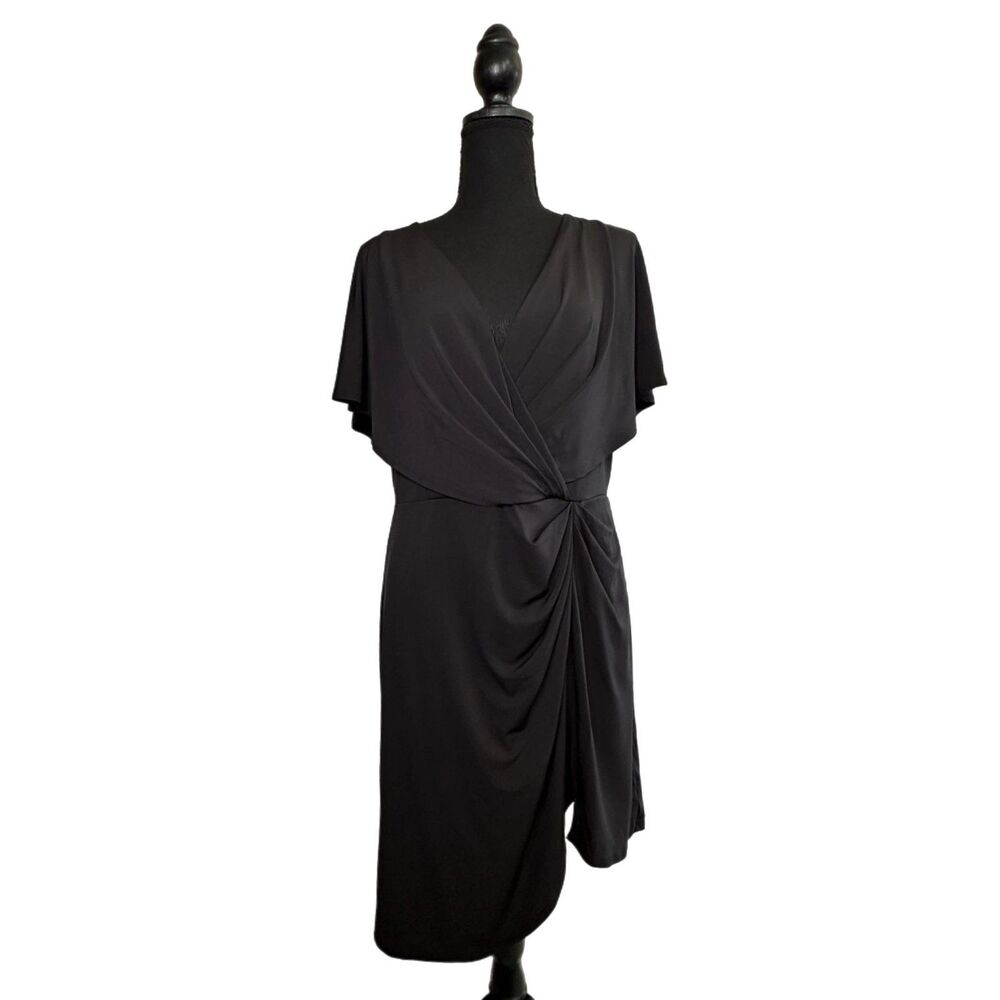 Cushine Black V-neck Mini Dress, Size 10